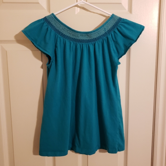 2/$20 Old Navy Flutter Sleeve Tshirt Teal Size Small - Picture 4 of 11
